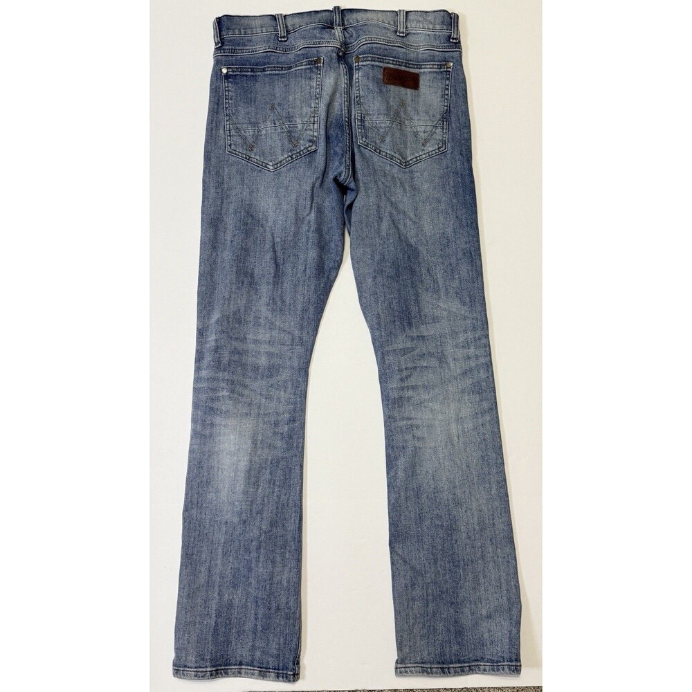 Wrangler Retro Jeans Mens 34X36 Fits 34x34 Blue Slim Boot Bootcut Rodeo Light - Picture 3 of 12